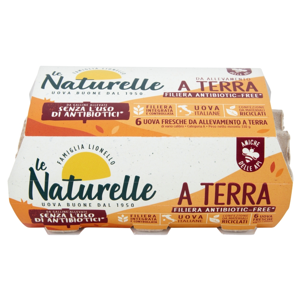 le Naturelle 6 Uova Fresche da Allevamento a Terra 330 g